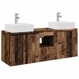 vidaXL Badkamerkast set Oud hout 129 x 41 x 79,5 cm