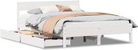vidaXL Massief houten bed zonder matras, wit, 120x200 cm, van grenenhout