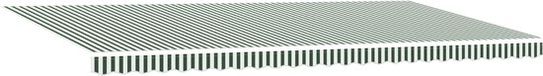 vidaXL Vervangingsdoek zonnescherm 6x3.5m Groen/Wit Gestreept