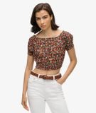 Superdry Gemêleerde crop blouse voor dames