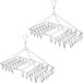 Sans marque Grand séchoir à linge pliable - étendoir à linge en acier inoxydable pour chaussettes et lingerie - 104 clips
