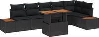 vidaXL Tuinbank - Set - 7 - st - Zwart - Poly - rattan