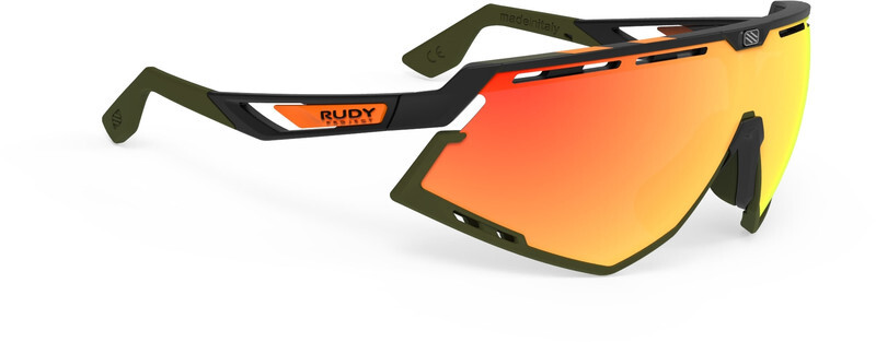 Rudy Project Defender Bril, black matte/olive orange stripes/olive/multilaser orange