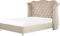 Beliani AYETTE - Tweepersoonsbed - Beige - 180 x 200 cm - Fluweel
