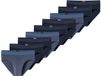 Schiesser Heren Rio-slip / Onderbroek 9 Pack 95/5 Katoen Gestreept Donkerblauw/Blauw Maat L