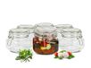 Sendez 6 x weckpot, 500 ml, beugelsluiting, 2-12 stuks, vierkant, inmaakpotten, voorraadpot (6 stuks)