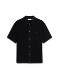 TOMMY HILFIGER Gebreid vest 'Relaxed Pointelle Short Sleeve With' zwart