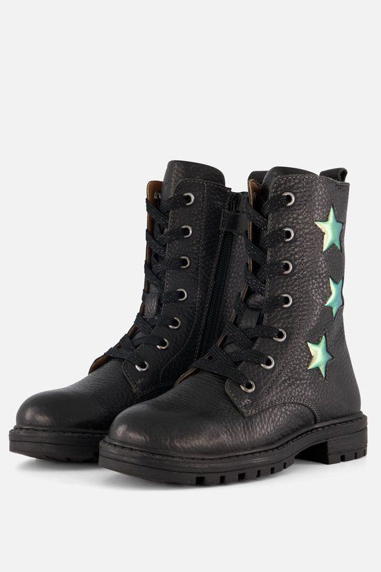 Muyters Veterboots zwart Leer - Maat 27 - Kinderschoenen
