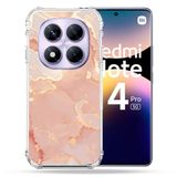 Cokitec Versterkte hoes voor Xiaomi Redmi Note 14 Pro 5G, roze marmeren textuur