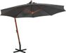 Maison Exclusive - Parasol de jardin avec mât, anthracite, 3,5 x 2,9 m, bois de pin massif