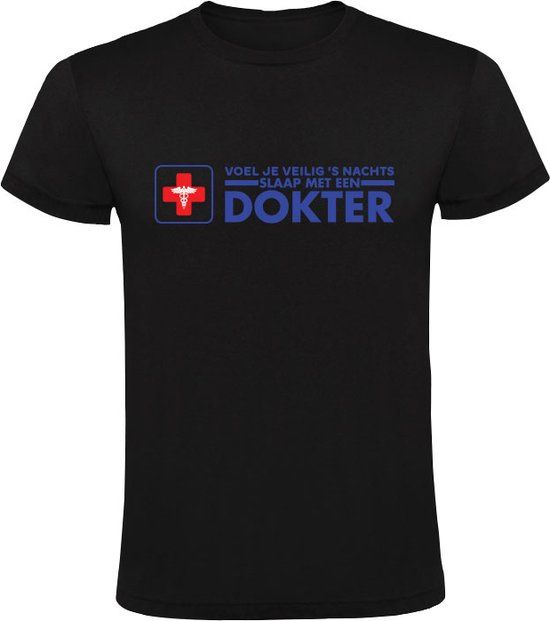 Sol's Slaap met een dokter Heren T-shirt - Zwart - Maat L