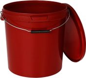 BenBow Seau avec couvercle et poignée métallique 20L Quantité : 5 pcs, Rouge BSR, étanche à l'air, convient pour aliments, BRC, anti-fuite