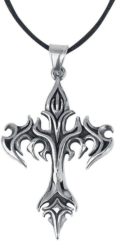 etNox hard and heavy etnox Flame Cross Unisex Halsketting - zilverkleurig