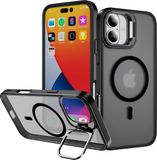 Selected by GSMpunt.nl Hoesje Geschikt voor Apple iPhone 16 - Compatibel met MagSafe & Qi2 - Back Cover met Standaard - Camera Kickstand - Zwart