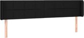 vidaXL Hoofdbord met randen 203x16x78/88 cm stof zwart