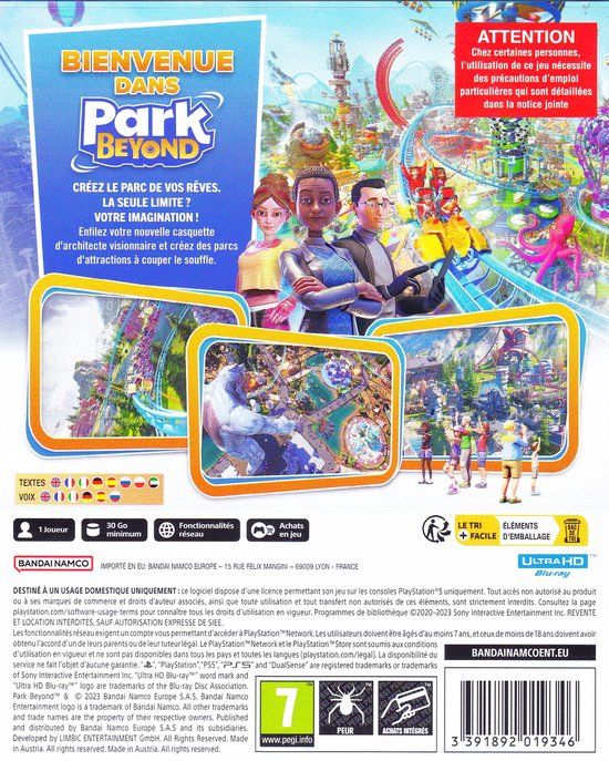 Bandai Namco Entertainment Inc. Park Beyond - FR PS5