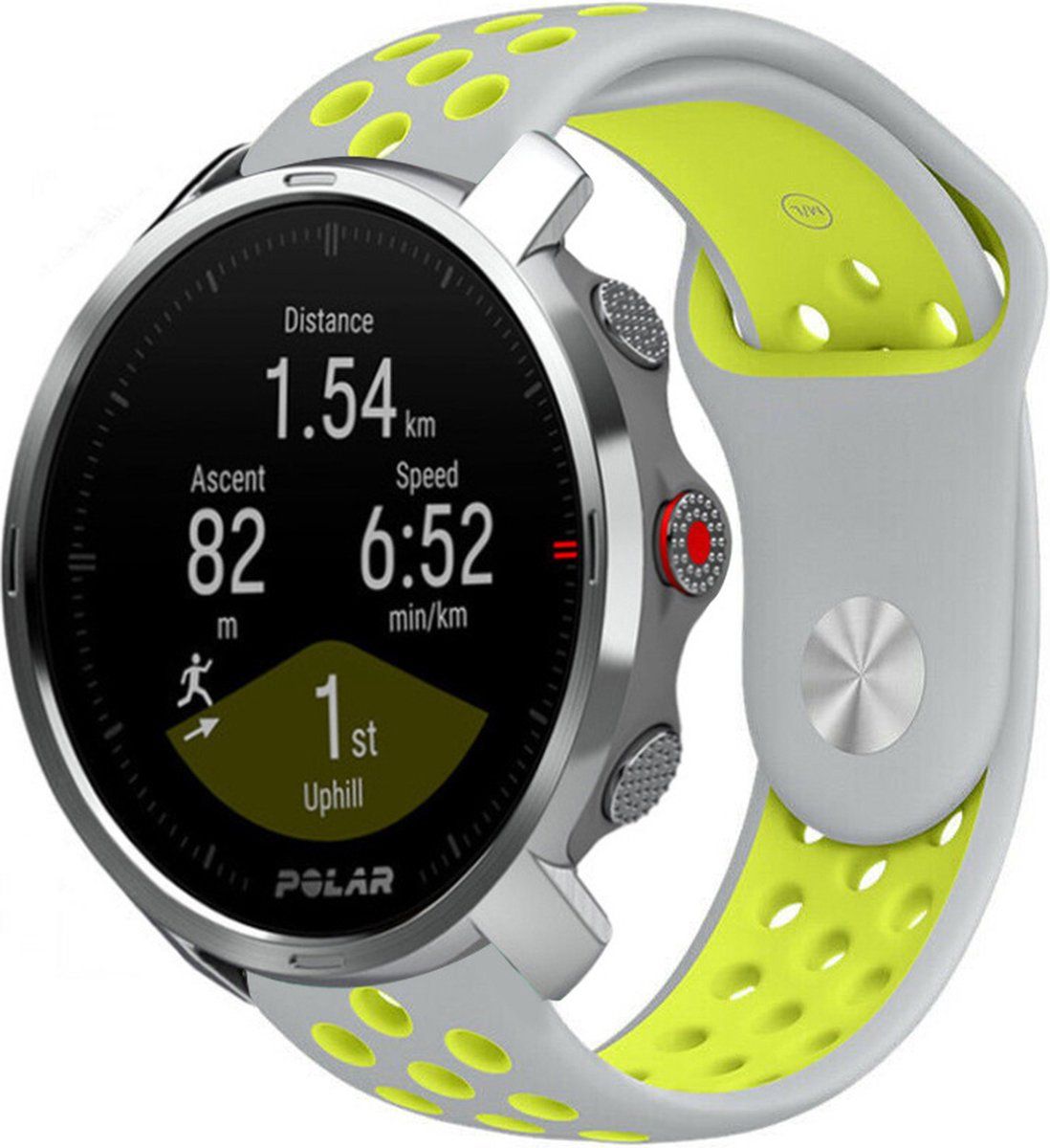Strap-it Polar Grit X sport band - grijs/geel