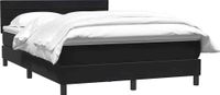 vidaXL Boxspring met matras fluweel zwart 160x210 cm
