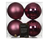 Decoris boules de Noël en polystyrène 10 cm couleur rose 4 pièces