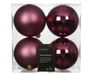 Decoris boules de Noël en polystyrène 10 cm couleur rose 4 pièces
