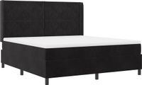 vidaXL Boxspringbed met matras, zwart, 180 x 200 cm, fluweel