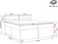 vidaXL Boxspringbed met matras en hoofdbord, blauw, 200 x 200 cm, stof