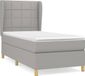 vidaXL Boxspring met matras stof lichtgrijs 90x200 cm