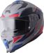 GMS-Moto Gelero, casque intégral, Mat Gris/Bleu/Rouge, L