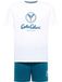 Carlo Colucci Pyjama kort ' Ferreri ' petrol / wit