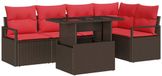 vidaXL Banc de jardin marron et rouge