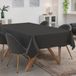 ANRO Tafelkleed Effen linnenlook Antraciet 200x140cm Met sierband Afwasbaar Waterafstotend
