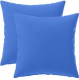 vidaXL - Kussensloop - 2 stuks - HEERLEN - Koninklijk Blauw - 40 x 40 cm - Polyester