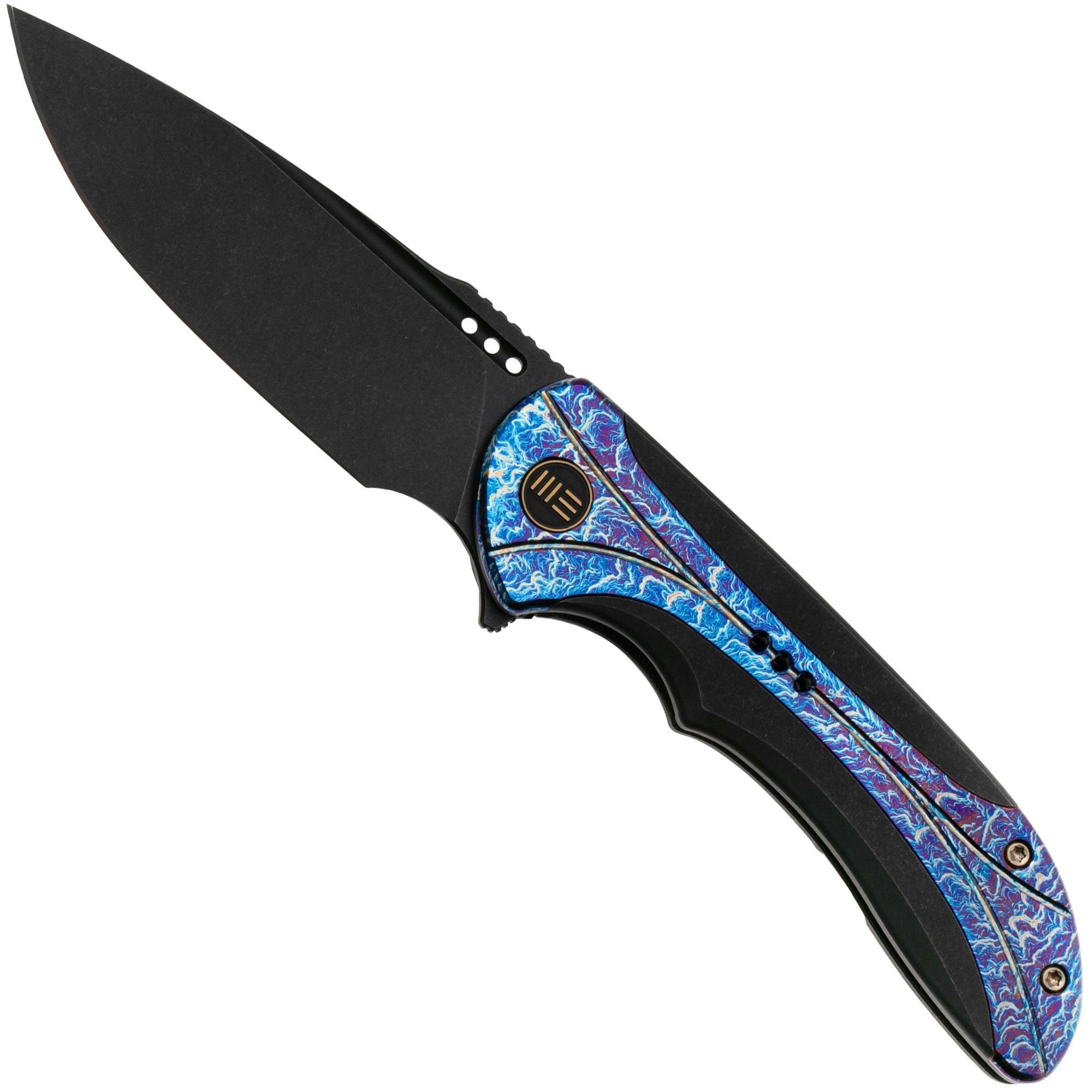 WE Knife Equivik WE23020-2 Blackwashed CPM 20CV - Black Titanium - Flamed Titanium - Pocket Knife