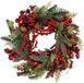 Mica Decorations Norah Kerstversiering - Kerstkrans met Dennenappels en Rode Besjes - Deurkrans voor Hal, Voordeur of Raam - Klassieke Kerstdecoratie - H11 x Ø40 cm - Rood