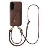 Selencia Hoesje - Geschikt voor Samsung Galaxy A36 - Sera Koordhoes met pashouder envelop - Chocolate Brown