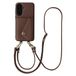 Selencia Hoesje - Geschikt voor Samsung Galaxy A36 - Sera Koordhoes met pashouder envelop - Chocolate Brown