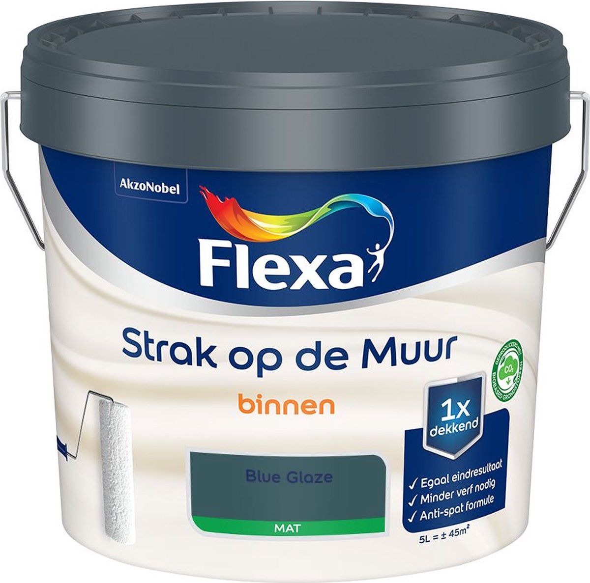 FLEXA Strak op de Muur - Binnen muurverf - Mat - Blue Glaze - 5 liter