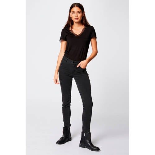 Morgan Top met Kant Zwart