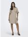 ONLY Addiction-caro Jurk Korte Mouwen V-hals Oxford Tan Katoen/Viscose/Linnen XS
