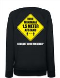 Bellatio Decorations Shoppartners Bv Houd 1,5 meter afstand - bedankt voor uw begrip trui/ sweater voor werknemers/ medewerkers zwart voor dames - Persoonlijke bescherming M