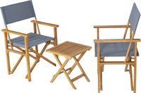 casa.pro Bistroset Capistrello 3-delig tuintafel met 2 tuinstoelen houtkleurig en grijs