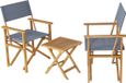 casa.pro Bistroset Capistrello 3-delig tuintafel met 2 tuinstoelen houtkleurig en grijs