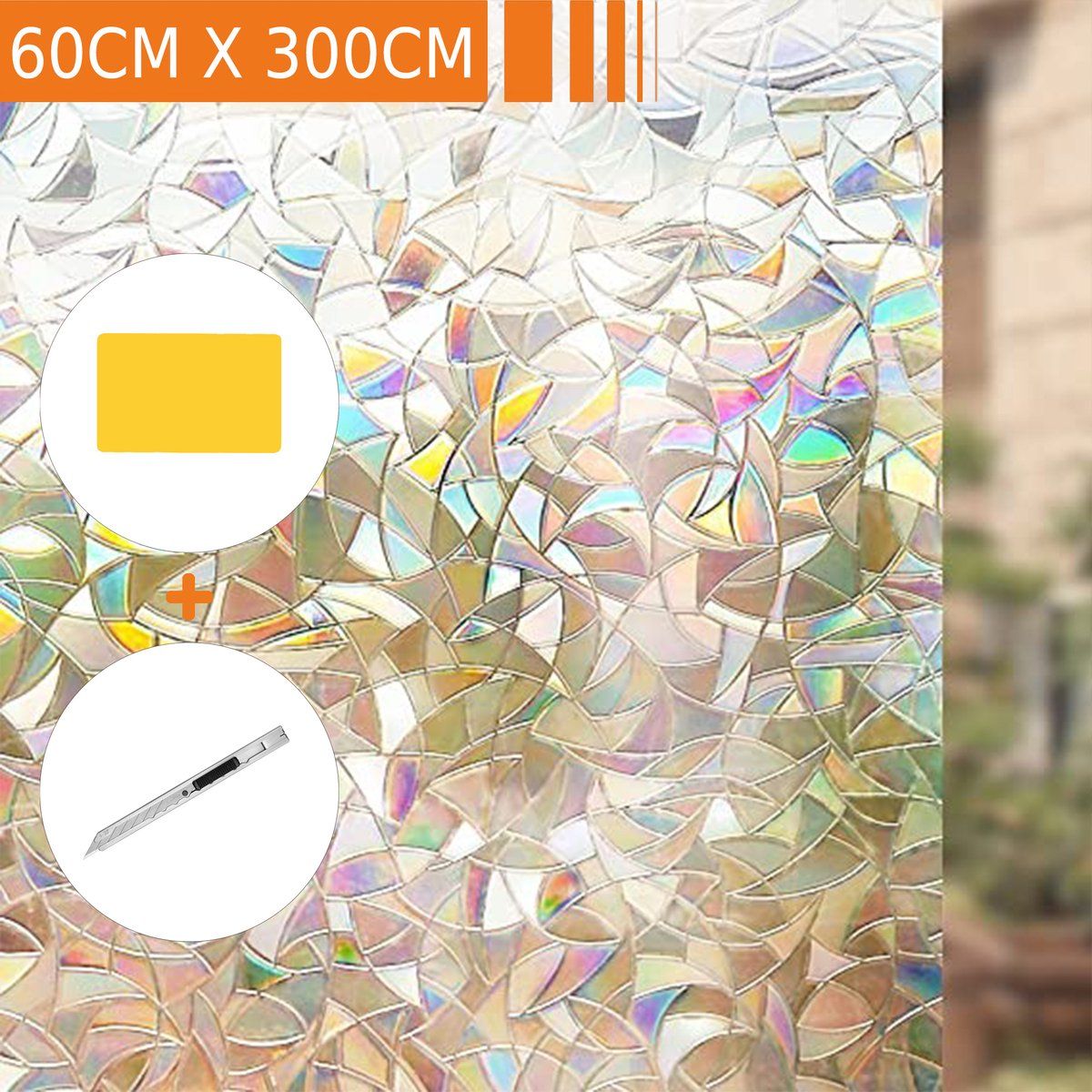 Simple Fix - Raamfolie - Zelfklevend - Statisch - Anti Inkijk - Regenboog - 60x300cm