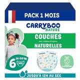 Carryboo Luiers maat 6 (16-30kg) - Gevoelige huid - Natuurlijk en Ultra Absorberend - 12 uur Lekvrij - Zonder ongewenste ingrediënten - Gemaakt in Frankrijk - 102 luiers - Pak 1 maand