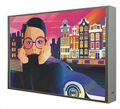 Afbeelding Pop Art Amsterdam Afbeelding met houten lijst, wit gelakt, verlicht met LED's