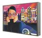 Afbeelding Pop Art Amsterdam Afbeelding met houten lijst, wit gelakt, verlicht met LED's