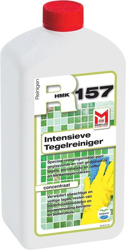 Moeller HMK R157 Intensieve tegelreiniger flacon 1 ltr Intensieve allesreiniger voor tegels die niet gevoelig zijn voor zuur