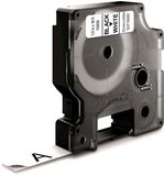 DYMO PERMANENTE TAPE ZWART/WIT 12MM
