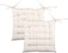 Stof Stoelkussen BEA - 2x - Gebroken Wit - 40x40x4 cm