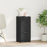 vidaXL Dressoir Zwart Eiken 30 x 30 x 70 cm Bewerkt hout